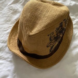 Woven Tan Fedora Hat
